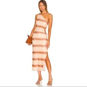 NWOT Hansen & Gretel Madre One Shoulder midi dress Medium